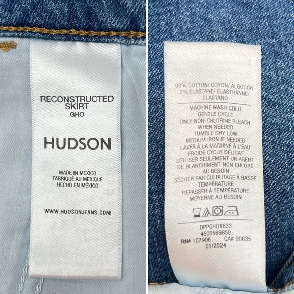 Hudson Reconstructed Skirt Size 28 Cargo Pockets Golden Hour Wash Denim New NWT - Picture 3 of 9